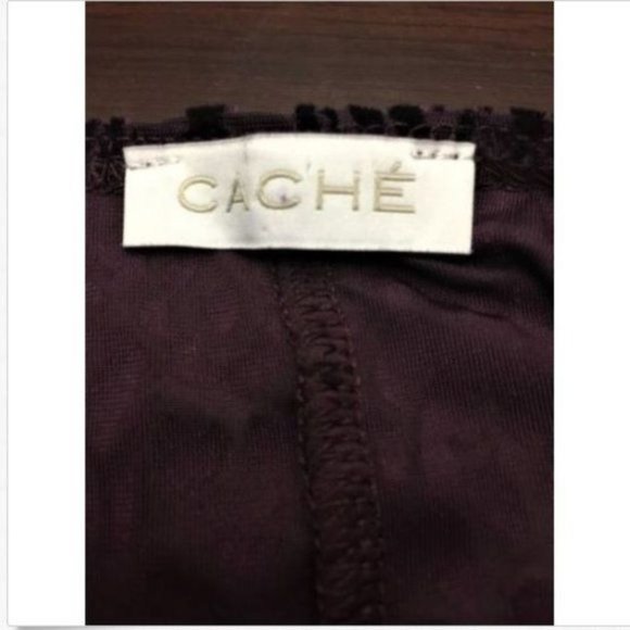 Cache Purple Over Wrap Black Fringe Shawl Topper NWOT Size Medium / Large NWOT - Picture 7 of 8